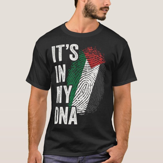 DESS IN MY DNA Palestine Flagga Palestinian Roots  T Shirt (Framsida)