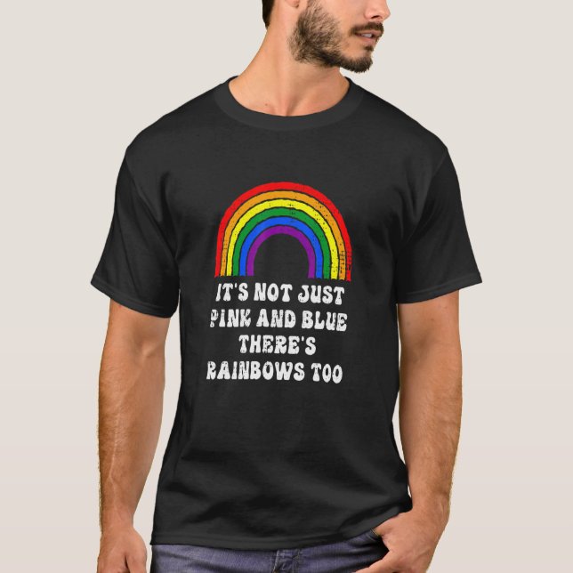 Dess inte bara Rosa och blå regnbågsgemenskap T Shirt (Framsida)