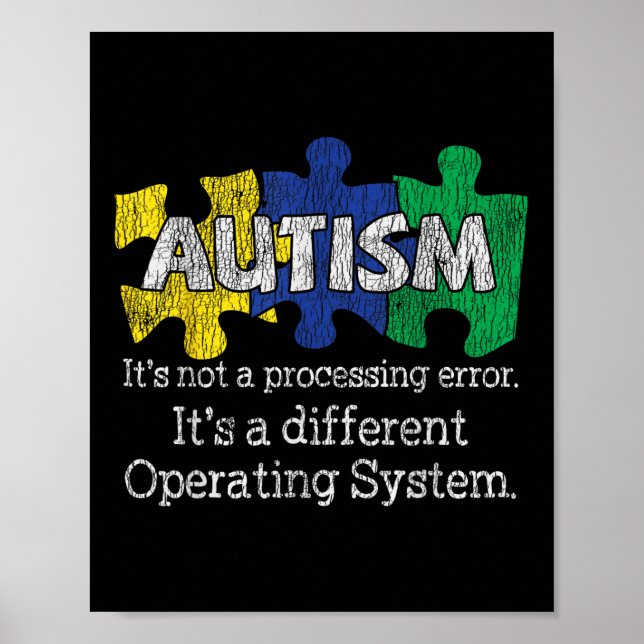 Dess inte ett bearbetningsfel Autistic Kids Autism Poster (Framsidan)