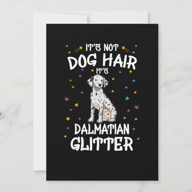 Dess inte Hund Hair dess Dalmatien Glitter Inbjudningar (Framsida)