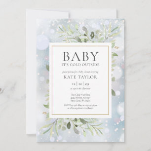 Dess kallt är ute vinter allt i ett baby shower inbjudningar