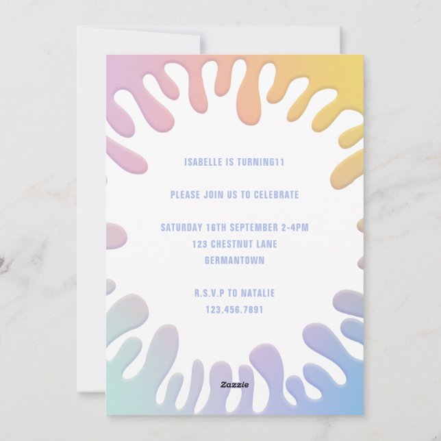 Dess korta födelsedagsfest för regnbåge julkort (Baksida)