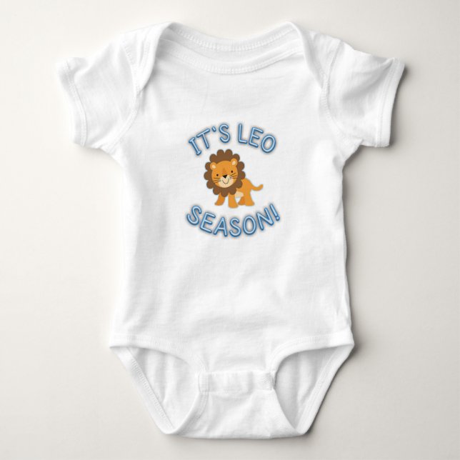 Dess Leo säsong! BabyBodysuit (blått) Tröja (Framsida)