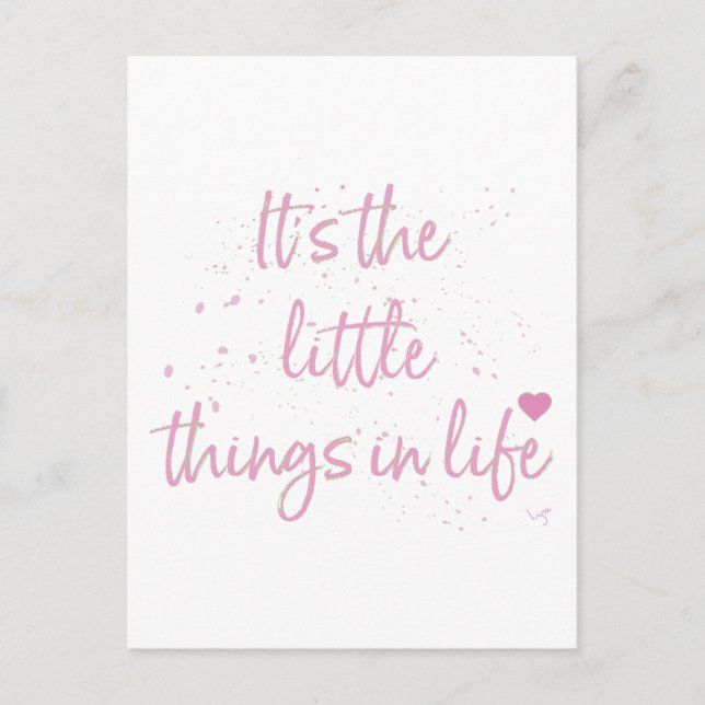 Dess lilla Sak-in-Life-citat-Rosa Vykort (Framsida)