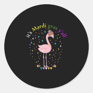 Dess Mardi Gras Funny Mask Flamingo Älskare Runt Klistermärke