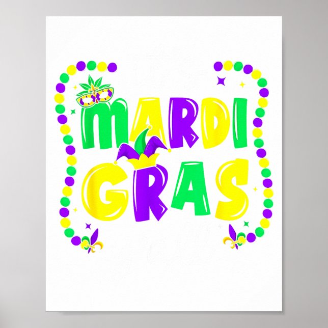 Dess Mardi Gras Ni Alla Festillustration Poster (Framsidan)