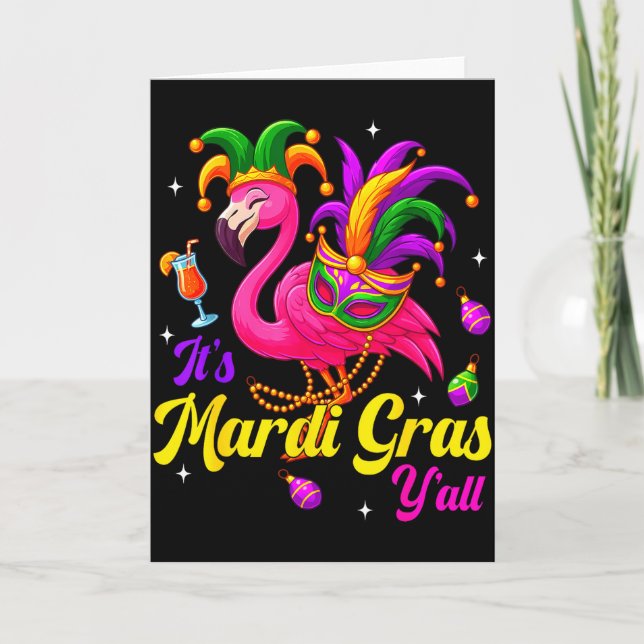 Dess Mardi Gras Yall Flamingo Kostym Flickor Kvinn Kort (Framsida)