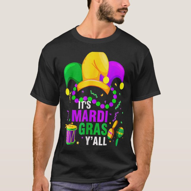 Dess Mardi Gras Yall Mardi Gras Party Jester Festi T Shirt (Framsida)