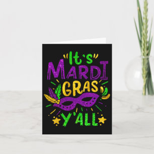 Dess Mardi Gras Yall Pärlor Mask Jester Hat-festiv Kort