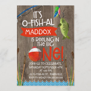 Dess O-fish-al 1st Birthday-inbjudan till Boy Inbjudningar