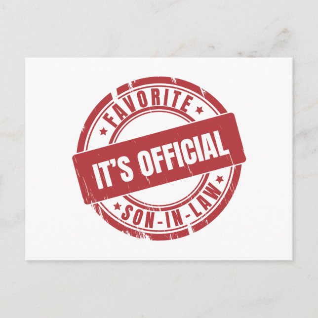 Dess Officiell är den favoritson i lagen Helg Vykort (Framsida)