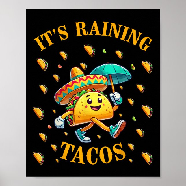 Dess regresande Tacos Funny Taco Älskare Kids Girl Poster (Framsidan)