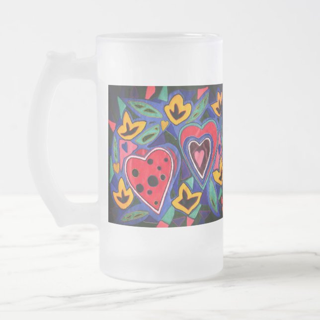 Dess roligt att vara i kärlek frostat ölglas (Vänster)