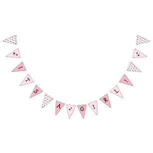 Dess Rosa Ladybug Theter Baby Shower Banner Vimplar