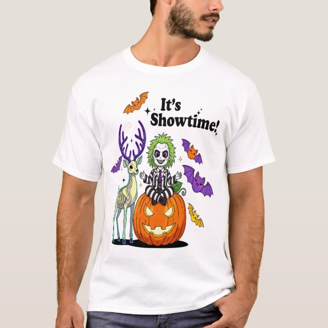 Dess Showtime Rolig Halloween T Shirt (Framsida)