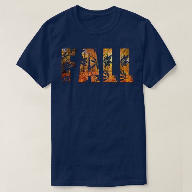 Dess sjunkande årsskifte Ord Höst löv hösten Tee (Design framsida)