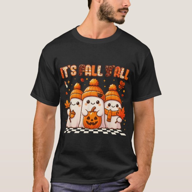 Dess sjunkande boall Boo Ghost Autumn Fall Manar W T Shirt (Framsida)