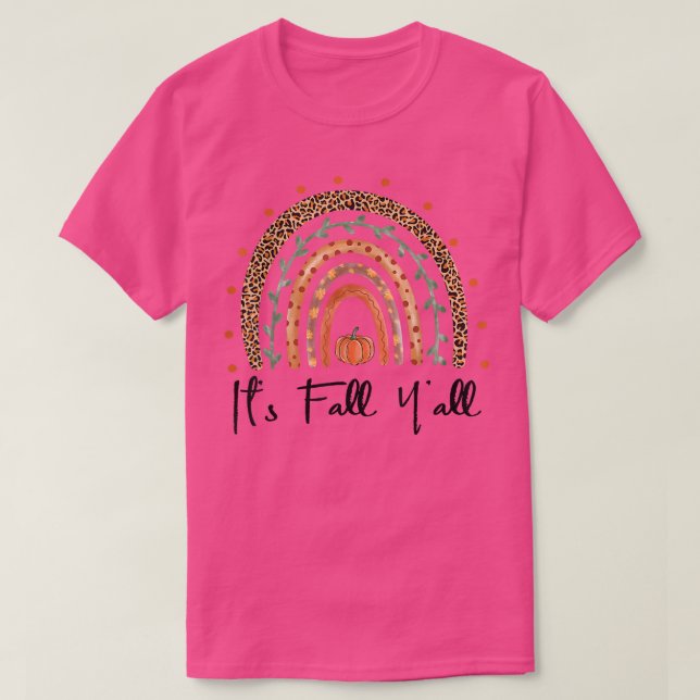 Dess sjunkande regnbågsmapel Fall Vibes Löv Pumpki T Shirt (Design framsida)