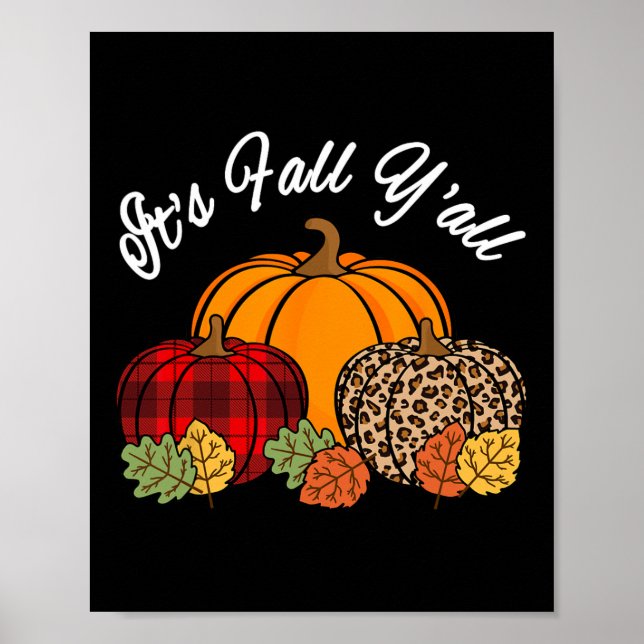 Dess sjunkande Yall Pumpkin Leopard skriver ut hös Poster (Framsidan)