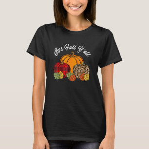 Dess sjunkande Yall Pumpkin Leopard skriver ut hös T Shirt