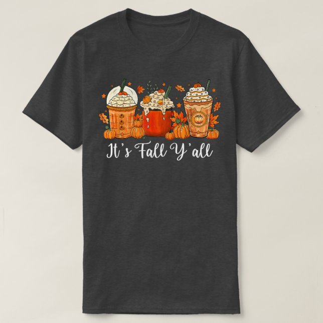 Dess sjunkande yallpumpkin Spice Autumn Funny Fall T Shirt (Design framsida)