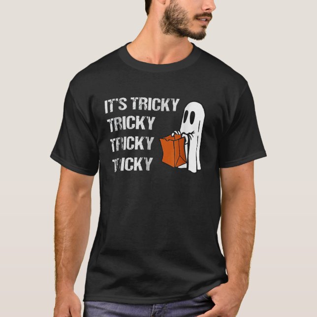 Dess tricky Ghost Boo Funny Halloween Manar Womens T Shirt (Framsida)