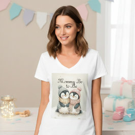 Dess tvilling pingvin baby shower pojke flicka vin t shirt