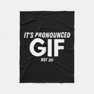 Dess uttalade Gif inte Jif-funny text Ironic Inter Fleecefilt