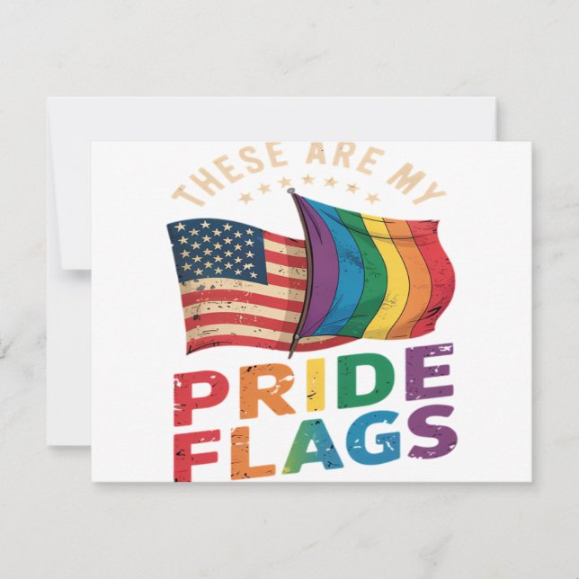 Dessa Är Mina Prideflaggor US Flagga HBTQ Pride Inbjudningar (Framsida)