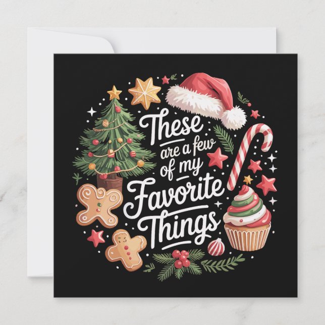Dessa är några av mina favorit jul saker julkort (Framsida)