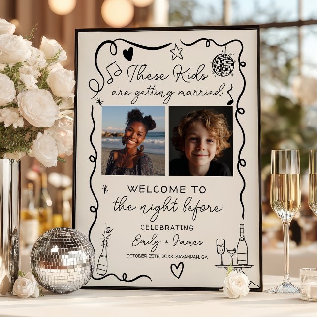 Dessa barn kvällen före fotos prova middag poster (These Kids Night Before Photos Rehearsal Dinner Poster)