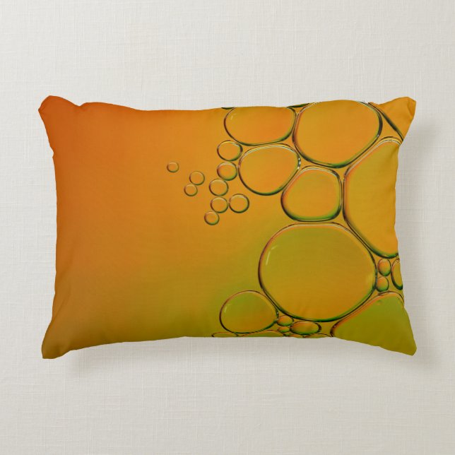 dessa orange bubblor prydnadskudde (Framsidan)