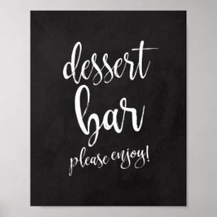 Dessert Bar Kritskylt 8x10 Bröllopsskylt Poster