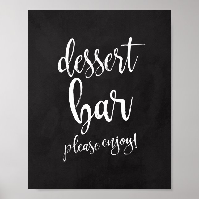 Dessert Bar Kritskylt 8x10 Bröllopsskylt Poster (Framsidan)