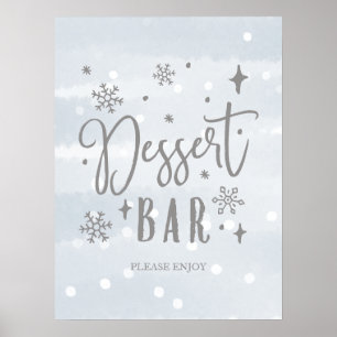 Dessert Bar Vinter Baby Shower Sötsaker Bord Skylt