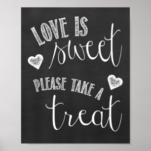 Dessert Bord Chalkboard Bröllop Poster
