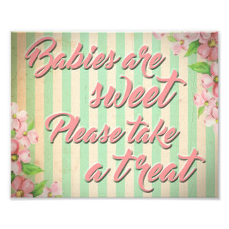 Dessert bord för flickduschskylt. fototryck