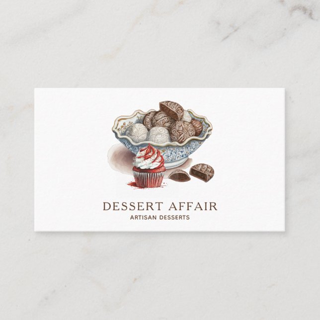 Dessert Caterer Chef Sweets Maker Visitkort (Framsida)