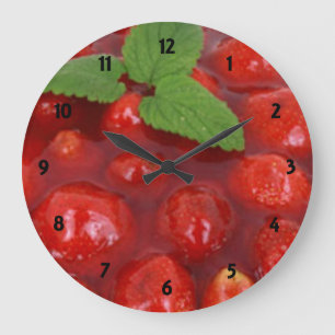 Dessert Clock för jordgubbar Stor Klocka