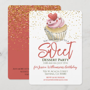 Dessert Cupcake-fest Inbjudningar