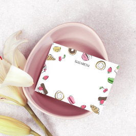 Dessert Doodles | Anpassat namn Post-it Block