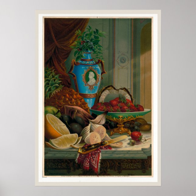 Dessert. Kromolitografier; fortfarande liveavtryck Poster (Framsidan)