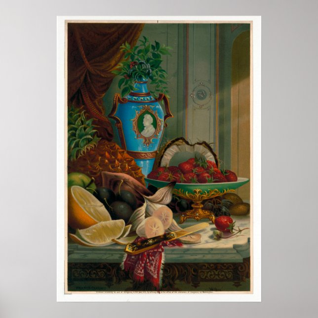 Dessert. Kromolitografier; fortfarande liveavtryck Poster (Framsidan)