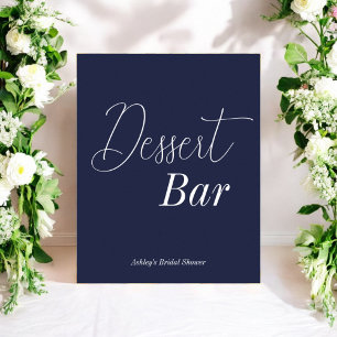 Dessert Pub Blue White Bröllop Poster