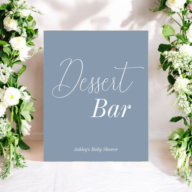 Dessert Pub Dusty Blue White Poster (Skapare uppladdad)
