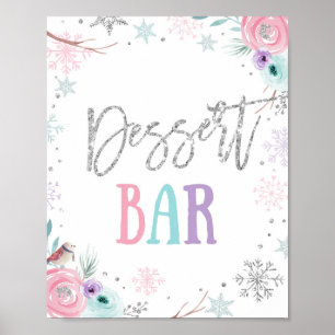 Dessert Pub Food Winter Onederland Girl Birthday Poster