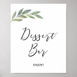 Dessert Pub Sign Olive Löv Greenery Sign Poster