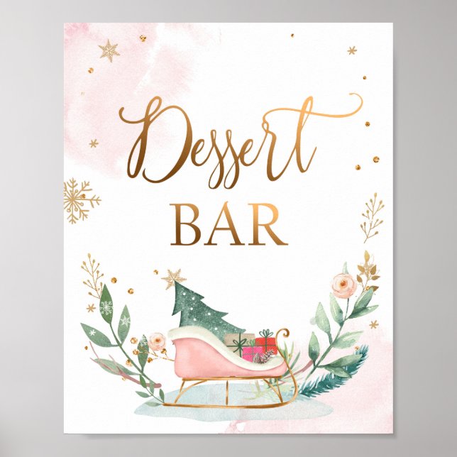 Dessert Pub Sweet Food Sleigh Girl Birthday Sign Poster (Framsidan)