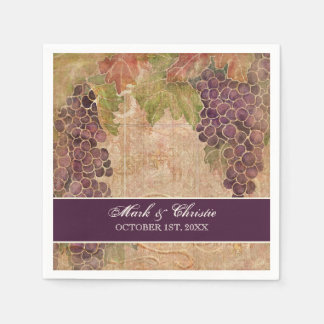 Dessert Reception Napkins Grape Vineyard Bröllop Pappersservett