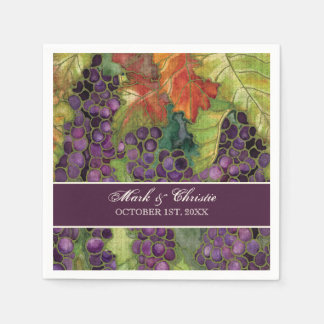 Dessert Reception Napkins Grape Vineyard Bröllop Pappersservett